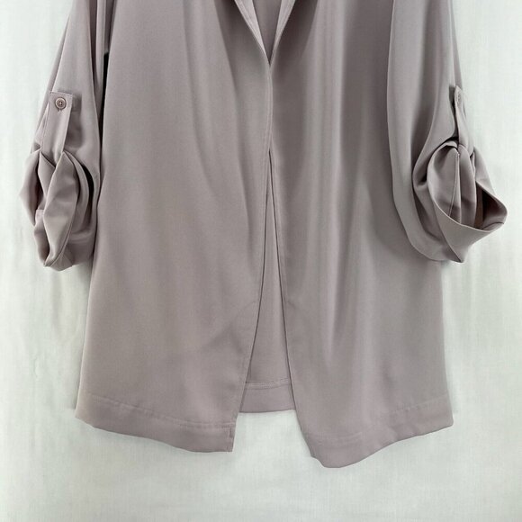 Babaton Blazer Womens Size S Open Front Drape Roll Tab Sleeve Gray/Pink - Picture 4 of 12